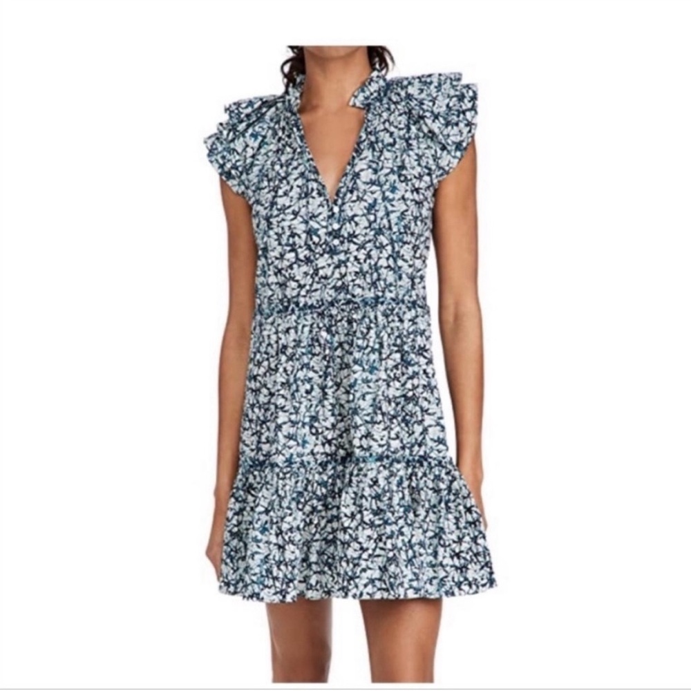Veronica Beard Blue Floral Mini Dress